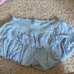 Floral Blue Mini Skirt for Women